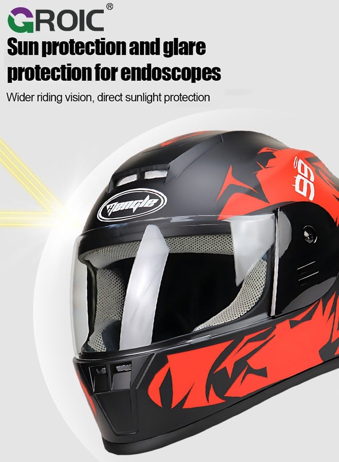 GROIC Motorcycle Helmet, Matte Black with Red Graphic, Helmet for Street and Track Riders, Ventilation and Safety Design, Lightweight Helmet for Men and Women, Motorbike and Electric Bike Riding - Image 5